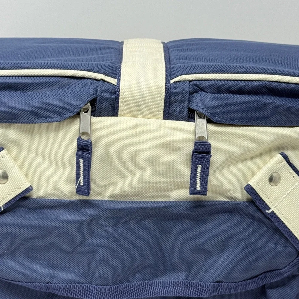 Yankee Candle Navy Blue‎ Cream Insulated Picnic Cooler Tote Bag Lunch Preppy